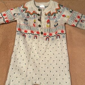 Hanna Andersson gnomes knit cotton sweater onesie. 100% cotton. Hardly worn.